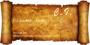 Czinder Iván névjegykártya