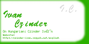 ivan czinder business card